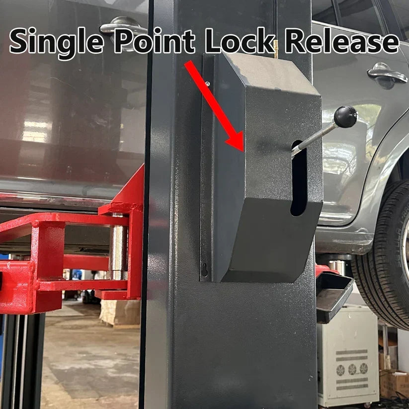 KATOOL KT-AS110D 11,000lb 2-Post Asymmetrical Clearfloor Lift Single Release