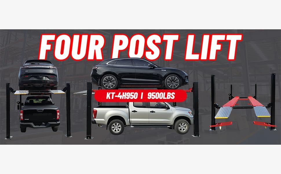 Katool 4H950 9,500lbs Heavy Duty 4 Post Parking Car lift