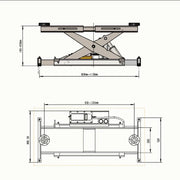 Katool KT-RJ70 7,000 lb Rolling Bridge Jack for Four-Post Lifts