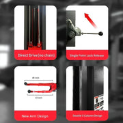 KATOOL KT-AS110D 11,000lb 2-Post Asymmetrical Clearfloor Lift Single Release