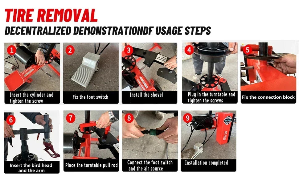 KATOOL KT-1030P Mini Tire Changer Machine 10-21 Inch for Road Rescue