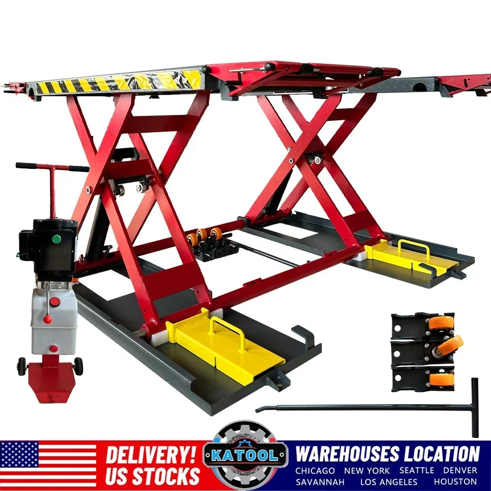 KATOOL X77 Portable Hydraulic Scissor Car Lift Mid-position Movable Car Lift Equipment