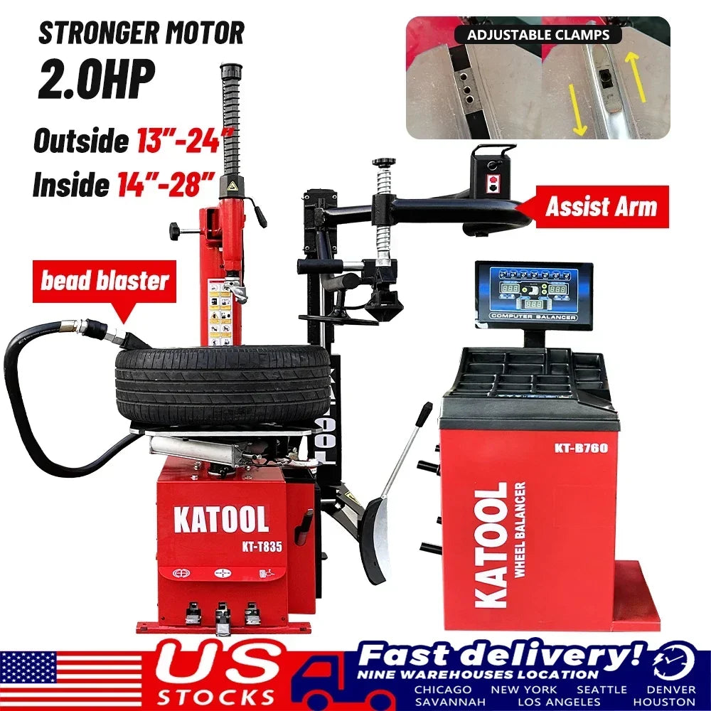 Katool Tire Changer Wheel Machine KT-T835 and Wheel Balancer KT-B760 Tire Repair